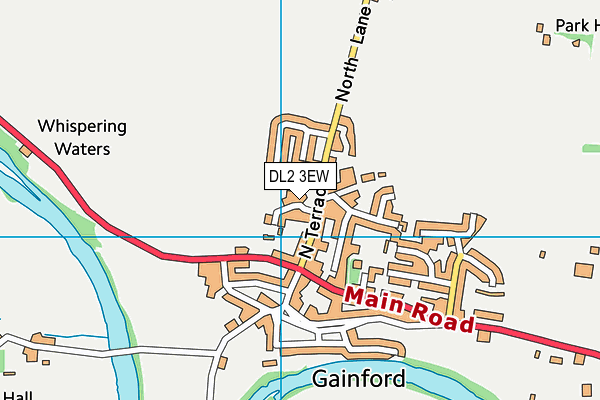 DL2 3EW map - OS VectorMap District (Ordnance Survey)