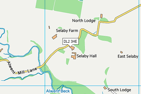 DL2 3HE map - OS VectorMap District (Ordnance Survey)