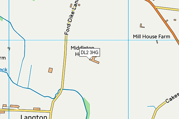 DL2 3HG map - OS VectorMap District (Ordnance Survey)