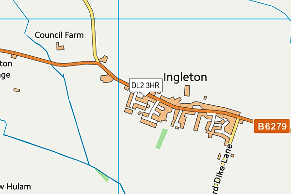 DL2 3HR map - OS VectorMap District (Ordnance Survey)