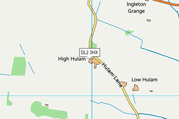 DL2 3HX map - OS VectorMap District (Ordnance Survey)