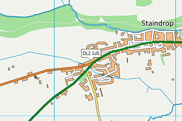 DL2 3JS map - OS VectorMap District (Ordnance Survey)