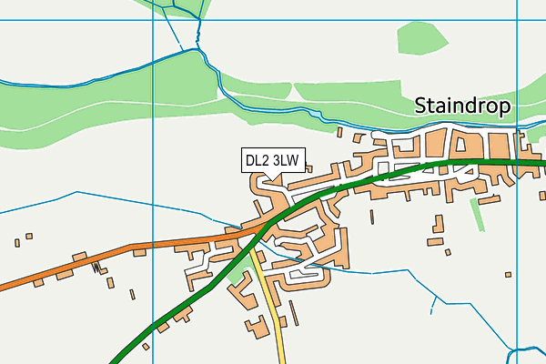 DL2 3LW map - OS VectorMap District (Ordnance Survey)