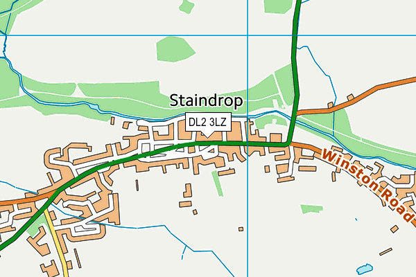 DL2 3LZ map - OS VectorMap District (Ordnance Survey)