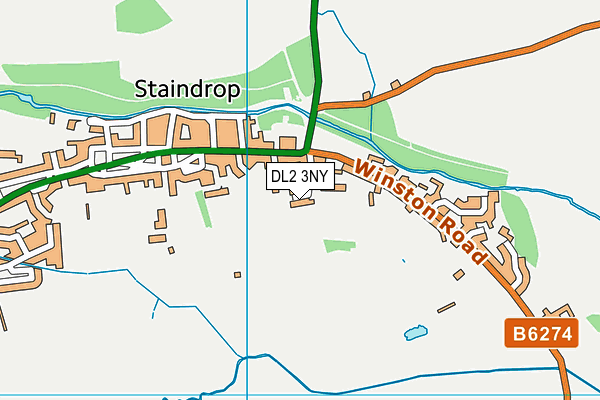 DL2 3NY map - OS VectorMap District (Ordnance Survey)