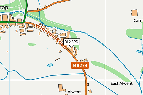 DL2 3PD map - OS VectorMap District (Ordnance Survey)