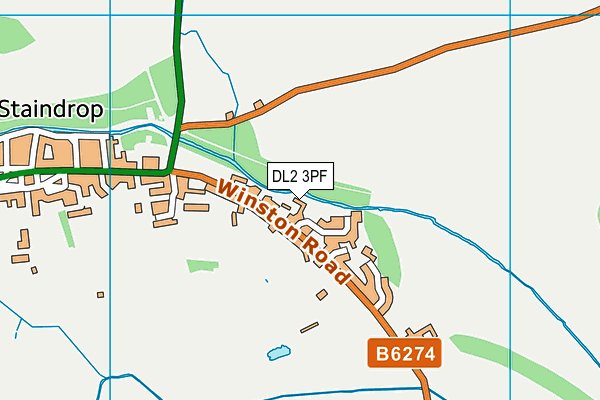 DL2 3PF map - OS VectorMap District (Ordnance Survey)