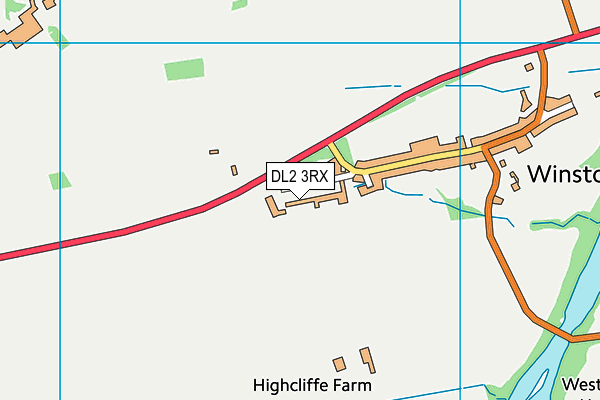 DL2 3RX map - OS VectorMap District (Ordnance Survey)