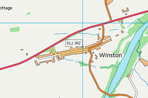 DL2 3RZ map - OS VectorMap District (Ordnance Survey)