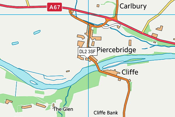 DL2 3SF map - OS VectorMap District (Ordnance Survey)