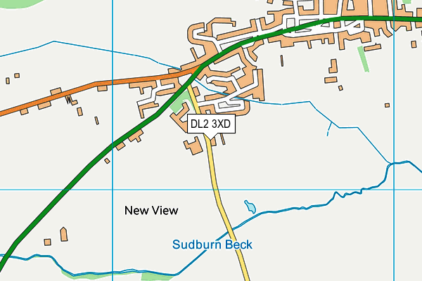 DL2 3XD map - OS VectorMap District (Ordnance Survey)