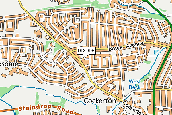 DL3 0DF map - OS VectorMap District (Ordnance Survey)