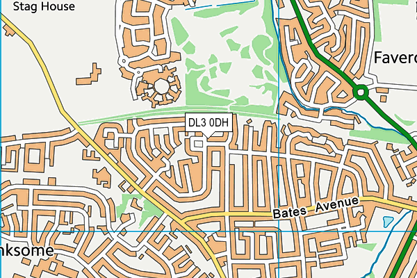 DL3 0DH map - OS VectorMap District (Ordnance Survey)