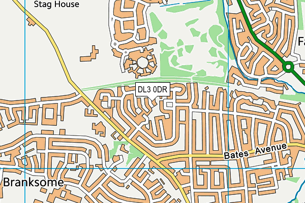 DL3 0DR map - OS VectorMap District (Ordnance Survey)