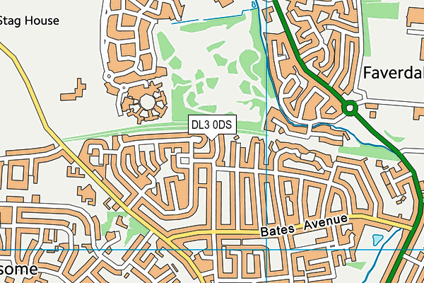 DL3 0DS map - OS VectorMap District (Ordnance Survey)