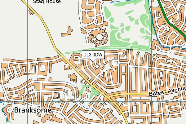 DL3 0DW map - OS VectorMap District (Ordnance Survey)