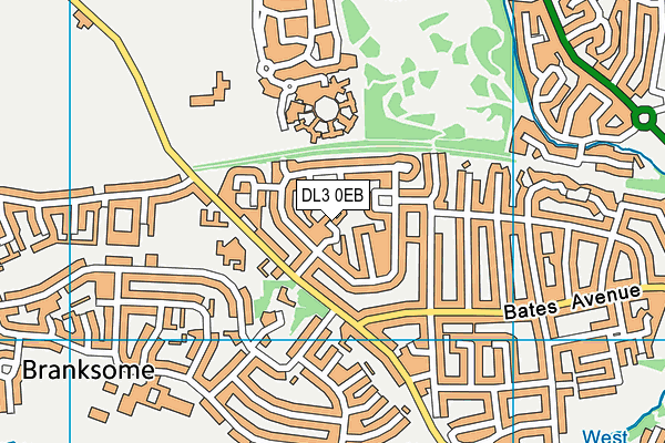 DL3 0EB map - OS VectorMap District (Ordnance Survey)