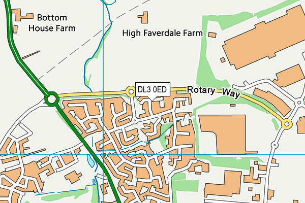 DL3 0ED map - OS VectorMap District (Ordnance Survey)