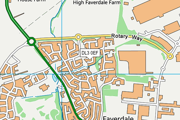 DL3 0EF map - OS VectorMap District (Ordnance Survey)