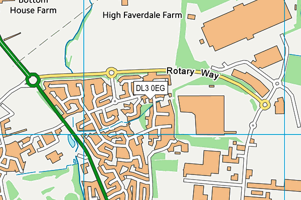 DL3 0EG map - OS VectorMap District (Ordnance Survey)