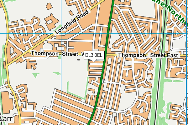 DL3 0EL map - OS VectorMap District (Ordnance Survey)