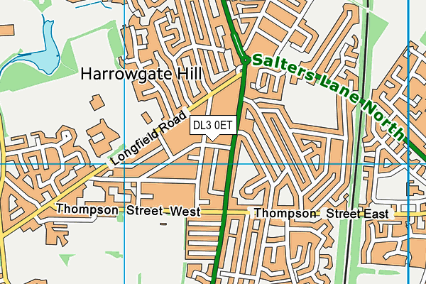 DL3 0ET map - OS VectorMap District (Ordnance Survey)