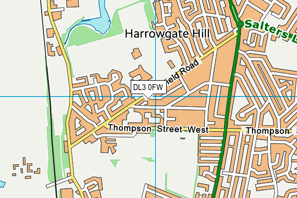 DL3 0FW map - OS VectorMap District (Ordnance Survey)