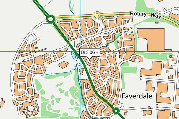 DL3 0GH map - OS VectorMap District (Ordnance Survey)