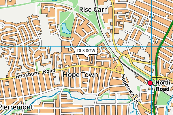 DL3 0GW map - OS VectorMap District (Ordnance Survey)