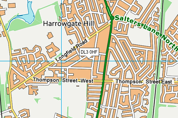 DL3 0HF map - OS VectorMap District (Ordnance Survey)