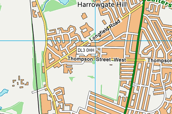 DL3 0HH map - OS VectorMap District (Ordnance Survey)