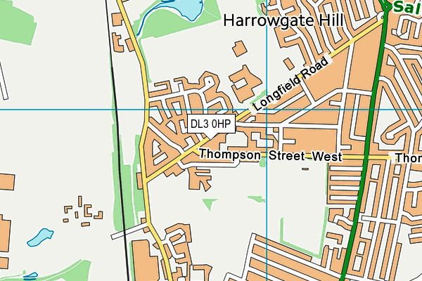DL3 0HP map - OS VectorMap District (Ordnance Survey)