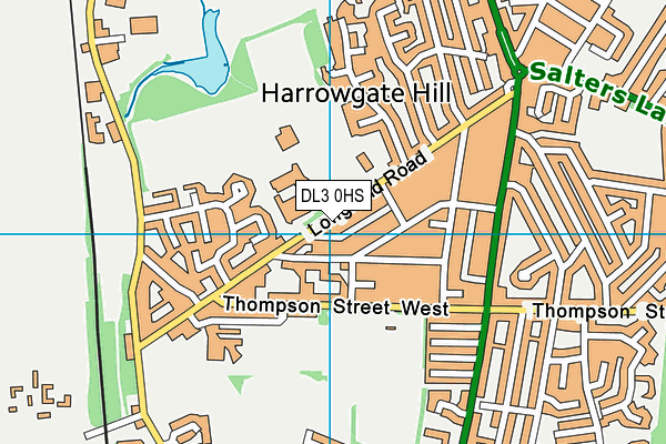 DL3 0HS map - OS VectorMap District (Ordnance Survey)