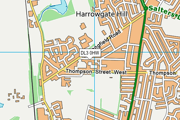 DL3 0HW map - OS VectorMap District (Ordnance Survey)