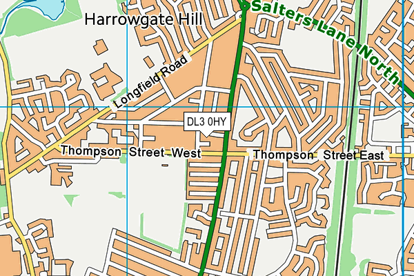 DL3 0HY map - OS VectorMap District (Ordnance Survey)