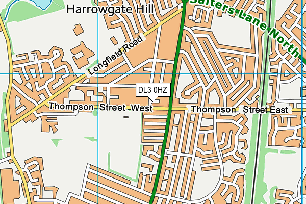 DL3 0HZ map - OS VectorMap District (Ordnance Survey)