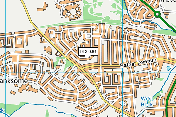 DL3 0JG map - OS VectorMap District (Ordnance Survey)