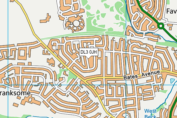 DL3 0JH map - OS VectorMap District (Ordnance Survey)
