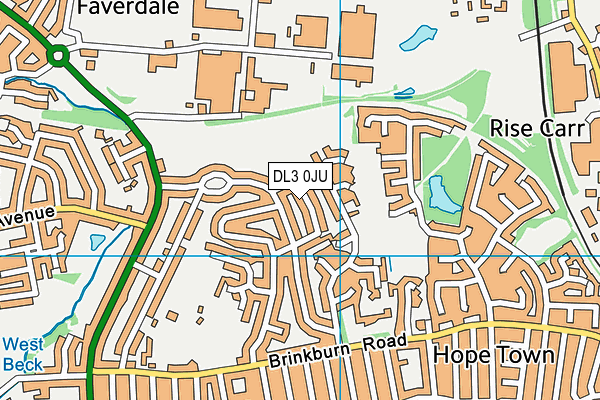 DL3 0JU map - OS VectorMap District (Ordnance Survey)