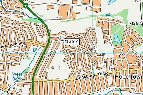 DL3 0JX map - OS VectorMap District (Ordnance Survey)