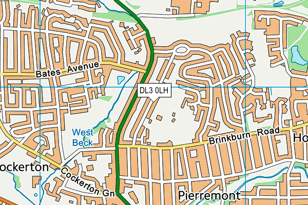 DL3 0LH map - OS VectorMap District (Ordnance Survey)