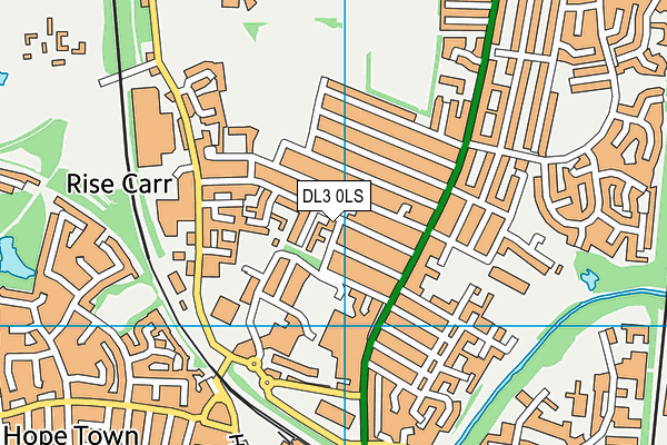 DL3 0LS map - OS VectorMap District (Ordnance Survey)