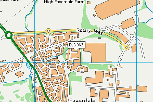 DL3 0NZ map - OS VectorMap District (Ordnance Survey)