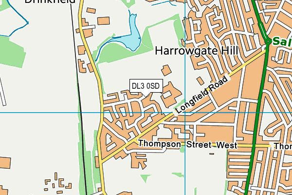 DL3 0SD map - OS VectorMap District (Ordnance Survey)