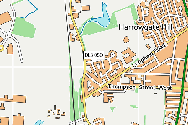 DL3 0SQ map - OS VectorMap District (Ordnance Survey)