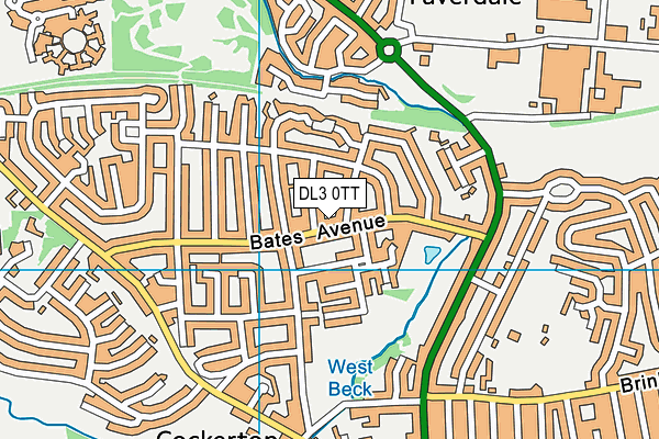 DL3 0TT map - OS VectorMap District (Ordnance Survey)