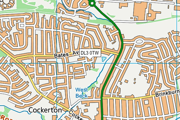 DL3 0TW map - OS VectorMap District (Ordnance Survey)
