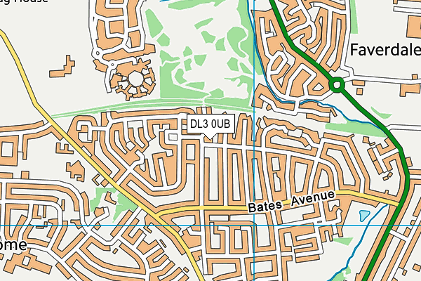 DL3 0UB map - OS VectorMap District (Ordnance Survey)