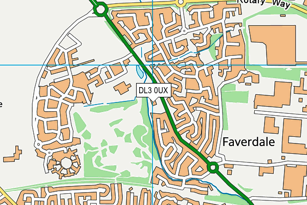 DL3 0UX map - OS VectorMap District (Ordnance Survey)