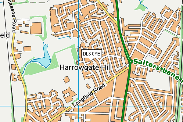 DL3 0YE map - OS VectorMap District (Ordnance Survey)